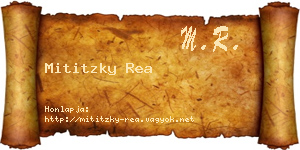 Mititzky Rea névjegykártya
